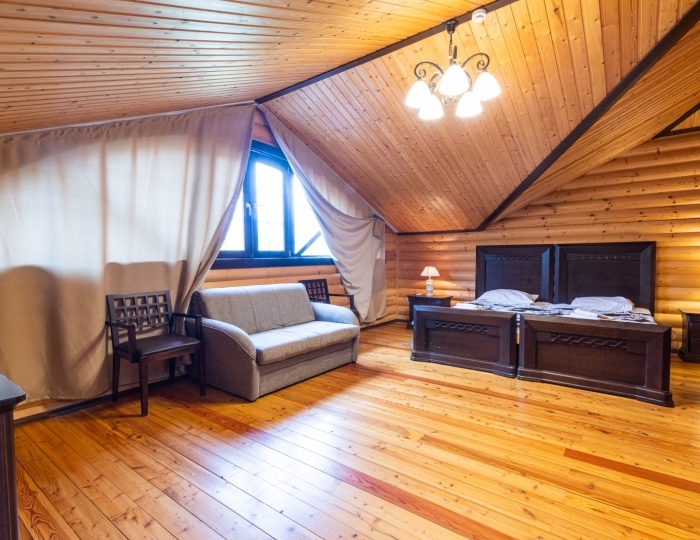 Стандартный 2-местный 1-комнатный "мансардный", корпус 3, этаж 3 - Пансионат «Сосновая роща» Пицунда