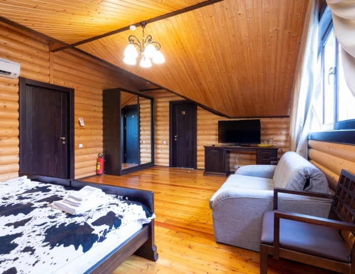 Стандартный 2-местный 1-комнатный "мансардный", корпус 3, этаж 3 - Пансионат «Сосновая роща» Пицунда